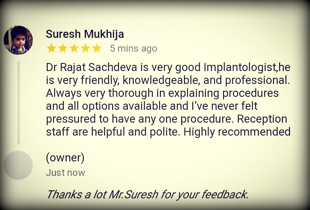 Dental Clinic in India, Dental Clinic Delhi, Patient Testimonial