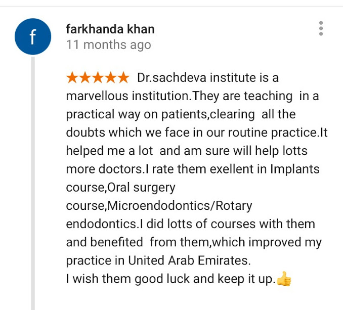 Dental Courses in India, Dental Courses Delhi, Student Testimonial